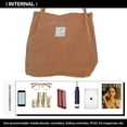 thumbnail image 3 of Bolso de pana para mujer y niña, lavable y reutilizable, grande, para el hombro, bolso de mano, bolso de compras para la escuela, el trabajo, la playa y viajes., 3 of 5
