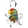 thumbnail image 1 of Eagle Apron Ethnic Inspired Bald Eagle Pattern with Oriental Color Scheme Flying Animal Design, Unisex Kitchen Bib Apron with Adjustable Neck for Cooking Baking Gardening, Multicolor, by Ambesonne, 1 of 3
