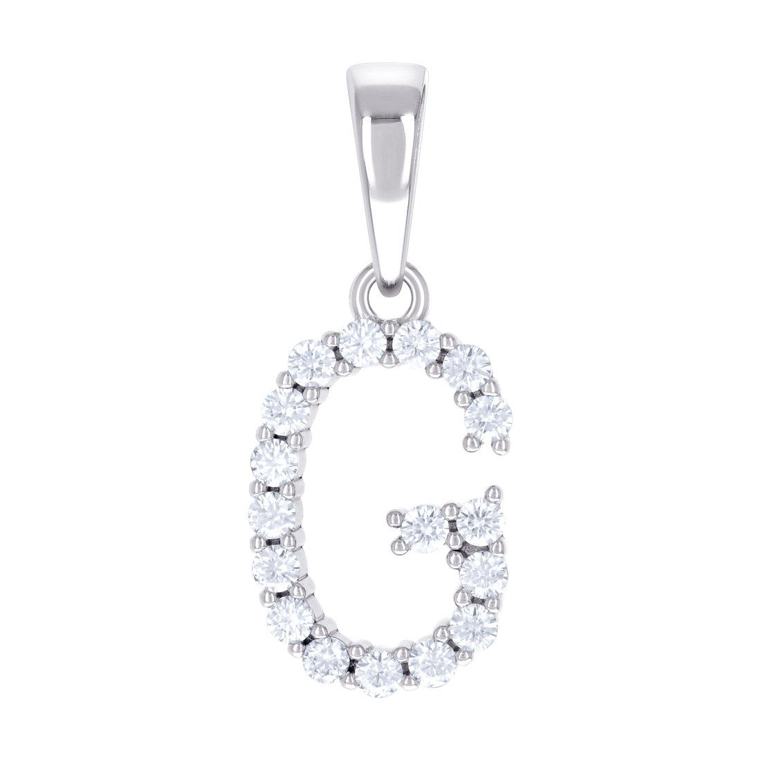 925 Sterling Silver Unisex 0.54ct Moissanite Letter Name Personalized Monogram Initial G Alphabet Charm Pendant Necklace