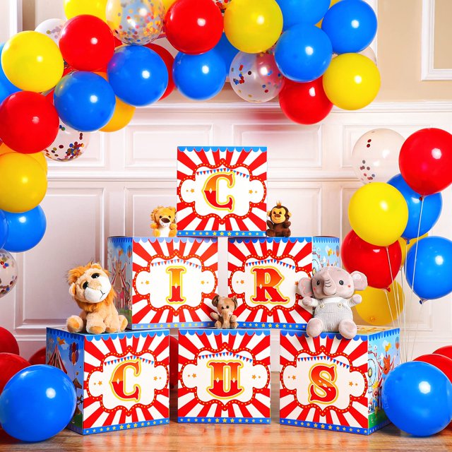 Decoraciones de fiesta con temática de circo y carnaval de Yexiya, 6 unidades