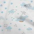 thumbnail image 1 of oneOone Georgette Viscose Light Grayish Blue Fabric Kids Quilting Supplies Print Sewing Fabric By The Yard 42 Inch Wide, 1 of 6