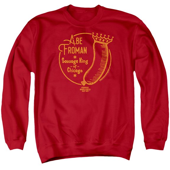 Ferris Bueller Abe Froman Adult Crewneck Sweatshirt Red