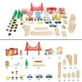 thumbnail image 3 of Kids Toys Play 75 Pc Train Set Wooden Table 32 x 23 x 15 Roads Scene Toddlers, 3 of 5
