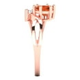 thumbnail image 3 of Clara Pucci 14K Rose Gold 0.87ct Red Three-Stone Ring for Women, 3 of 8