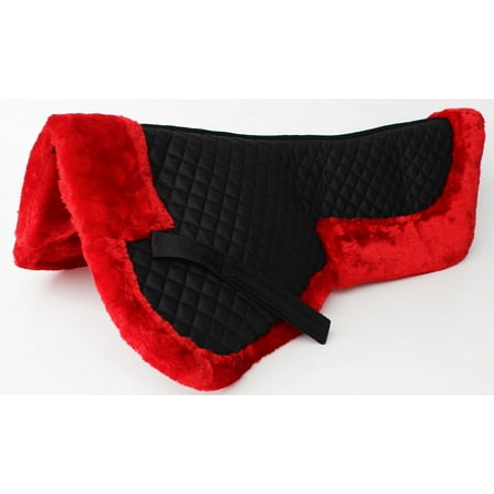 Horse English Quilted Half SADDLE Pad Correction Wither Relief Black Red