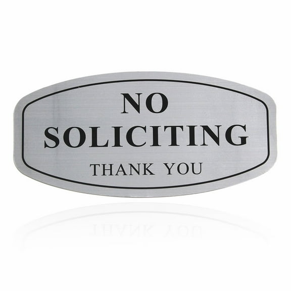 No Soliciting Sign, Brushed Silver No Soliciting Door Magnet,No Soliciting Sign for House,Garage, Metal Front Door or Mailbox