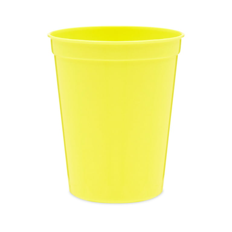 WHOLE FOODS PLASTIC CUP 16 OZ REUSABLE MADE IN USA YELLOW GREEN