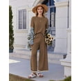 thumbnail image 5 of EKOUAER Lounge Set for Women Travel Outfits 2 Piece Sets Short Sleeve Sweater Top Wide Leg Long Pants Loungewear, 5 of 8