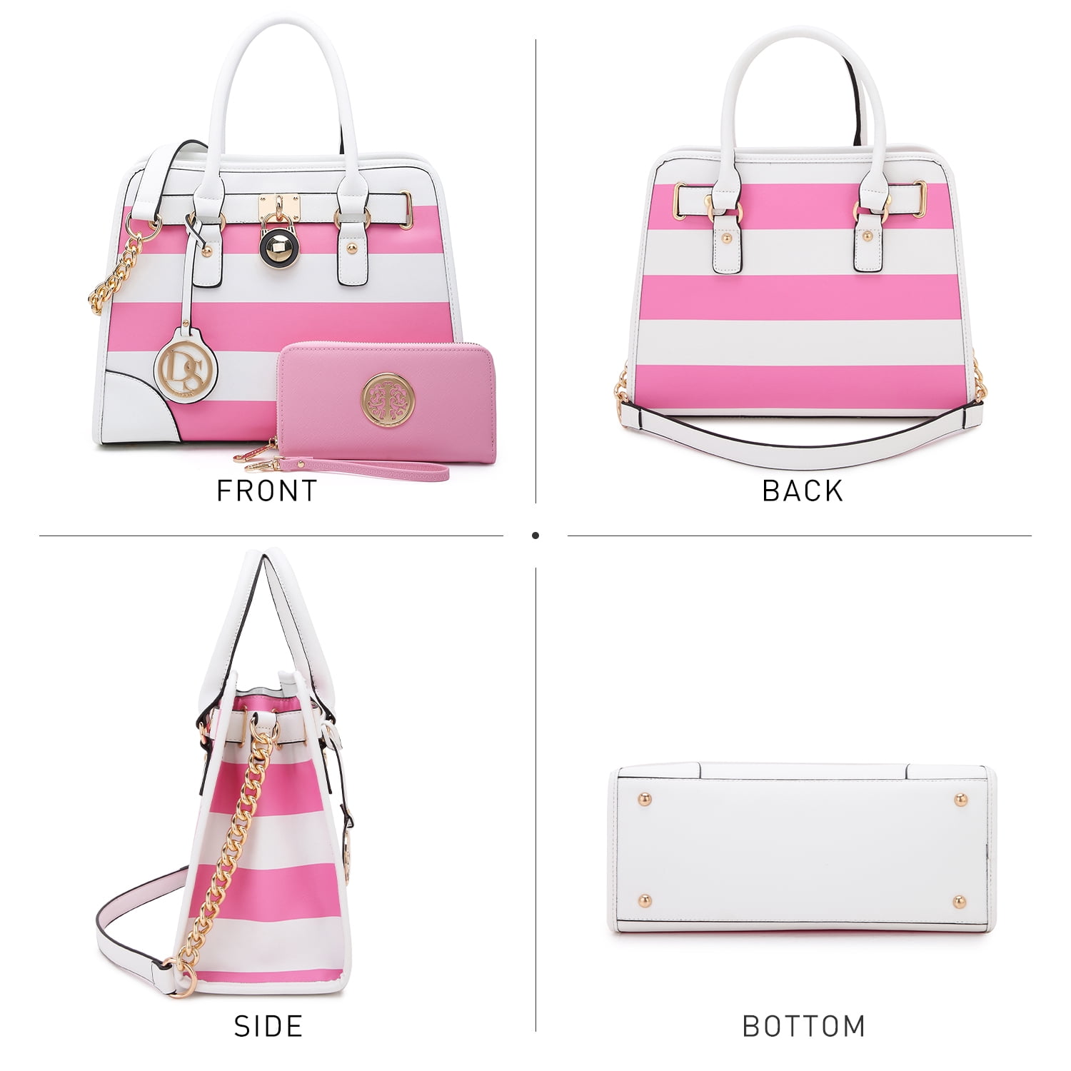 Dasein Women Handbags Top Handle Satchel Purse Shoulder Bag Briefcase Hobo Bag Set 2pcs