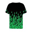 thumbnail image 4 of Fiudx Liquidación de Ofertas Flash Blusa de Manga Corta Estampada a La Moda para Mujer, Blusas Informales con Cuello En V, 4 of 5