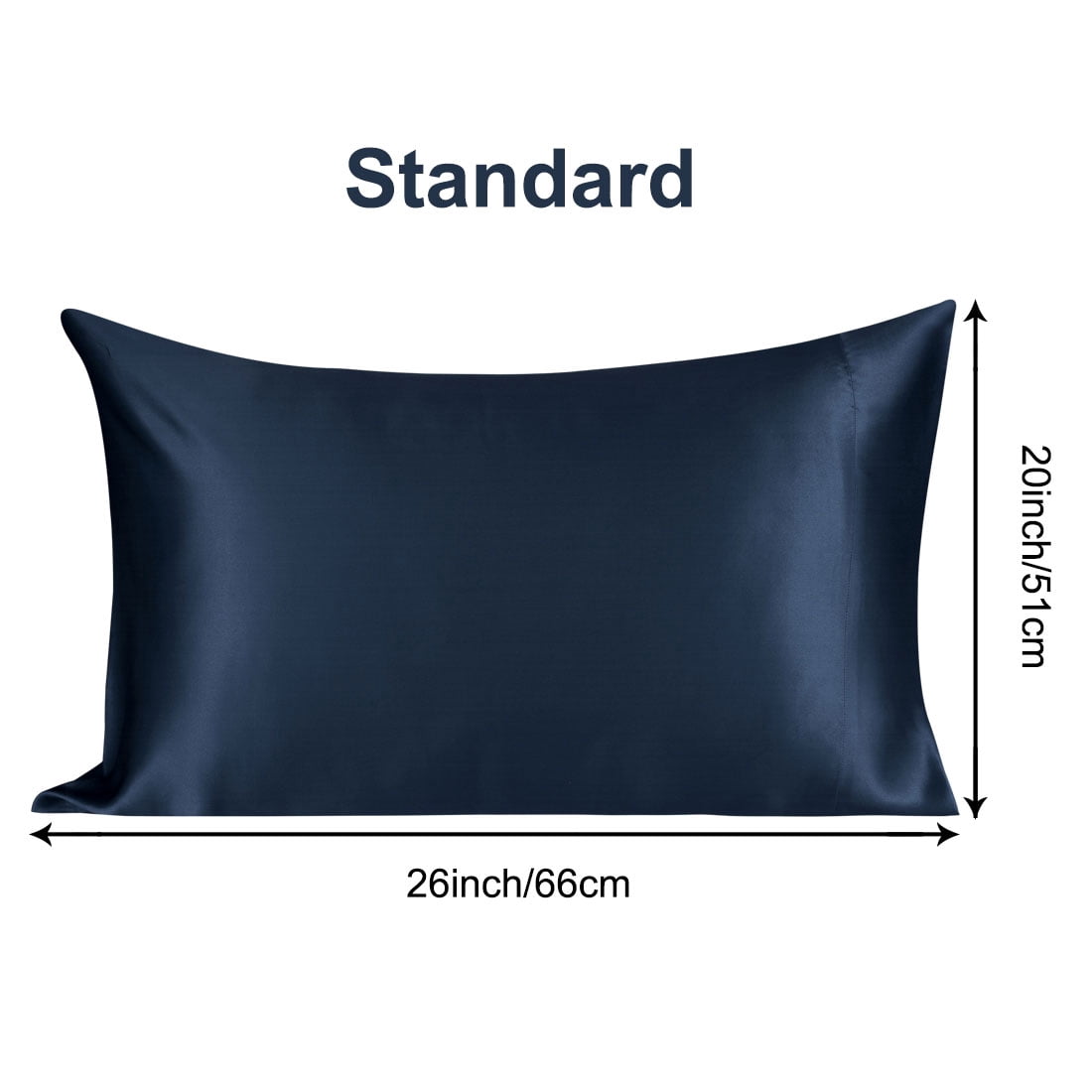 Unique Bargains 2-Pack 19 Momme 100% Silk Pillowcases Navy Blue Standard