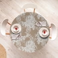 thumbnail image 4 of Ambesonne Nature Fitted Round Tablecloth, Rose Silhouettes Pattern Art, 36"- 40" Diameter, Pale Sepia and Brown, 4 of 5