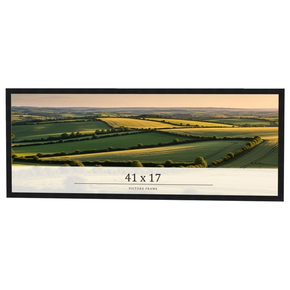 41x17 Frame Black Real Wood Picture Frame Width 0.75 inches | Interior Frame Depth 0.5 inches |