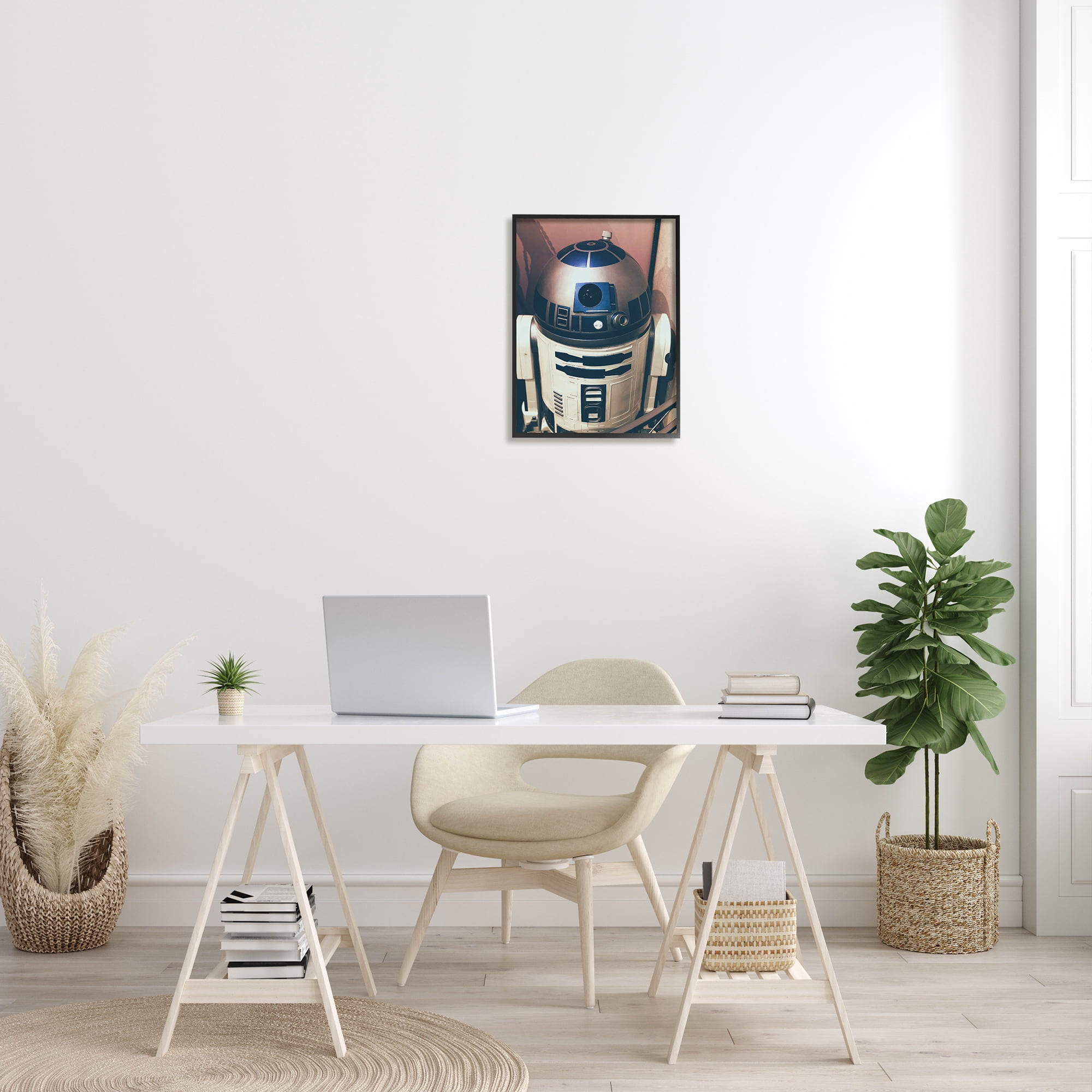 Stupell Industries Iconic Retro Sci-fi Space Robot Blue White, 16 x 20, Designed by Nice Nshuti