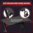 thumbnail image 3 of Computer Gaming 35.2" Student PC Writing Desk Extra Large Modern Ergonomic Racing Style Table Workstation Carbon Fiber Cup Holder Headphone Hook, 3 of 7