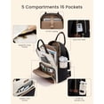 thumbnail image 4 of LOVEVOOK Laptop Backpack for Women with Giant Tumbler Holder Pocket, 15.6 inch Travel Work Backpack Purse for Teacher Nurse, Waterproof College Book Bag Cute Casual Daypack, Beige-Black-Brown, 4 of 7