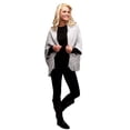 thumbnail image 3 of Shimmer Wrap Shawl Scarf Sweater Shrug with Tassles Grey, 3 of 5