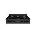 thumbnail image 2 of ZLINE 36 in. Paramount Gas Rangetop with 6 Brass Burners and Porcelain Cooktop in Black Stainless Steel (SRTB-BR-36), 2 of 2