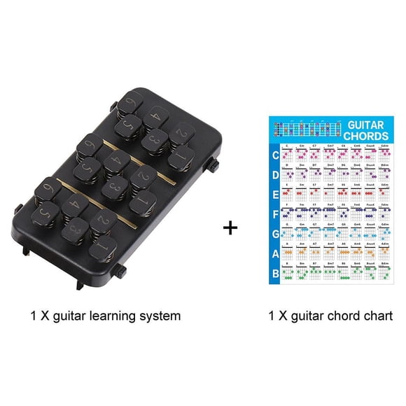 Beginner Folk Chord Guitar Trainng Device Learning System Assist And Chord Chart