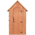 thumbnail image 4 of Leisure Season Multi Compartment Wood Shed with Drop Table in Medium Brown, 4 of 7