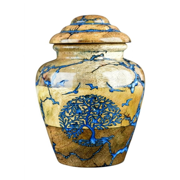 Cremation Urn For Pets Ashes - Wooden and Resin Urn Box For Dog Ashes Urn For Cats Ashes Urn - Handmade