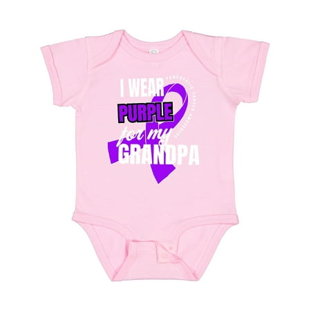 

Inktastic I Wear Purple for My Grandpa Pancreatic Cancer Awareness Gift Baby Boy or Baby Girl Bodysuit