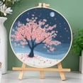thumbnail image 3 of DIY Stamped Cross Stitch Kits Cherry Flower Tree under Blue Moonlight Easy for Beginners with Hoop 11CT Counted Embroidery Needlepoint Crafts Arts for Handmade Enthusiasts and Home Decor 30x30cm(1), 3 of 8