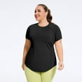 thumbnail image 3 of Women's Long Workout Tops, Short Sleeve Mesh Open Back Loose Fit Gym Athletic Running Shirts Quick Dry Exercise Tee Plus Size, 3 of 6
