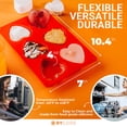 thumbnail image 2 of Large Silicone Mold -Heart Shaped Cake Pan, Ice Cube Trays - 2 Pack - Red, 2 of 7