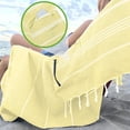 thumbnail image 2 of X-069 Yellow Large Cotton Beach Towel With Zipper Pocket Absorbent For Pool Use #m4098, 2 of 6