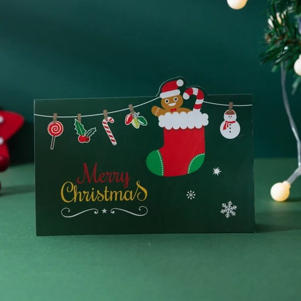 Tarjetas de Navidad de dibujos animados, tarjetas de Feliz Navidad, tarjetas de felicitación de bendición, fiesta de Navidad, Año Nuevo 2022, tarjetas de regalo de Navidad para niños