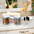 thumbnail image 4 of Yayeee 4 Pack Qtip Holder Bathroom Cotton Swab Canister with Lid Clear Dispenser Set, Yellow Floral Tomatoes, 4 of 6