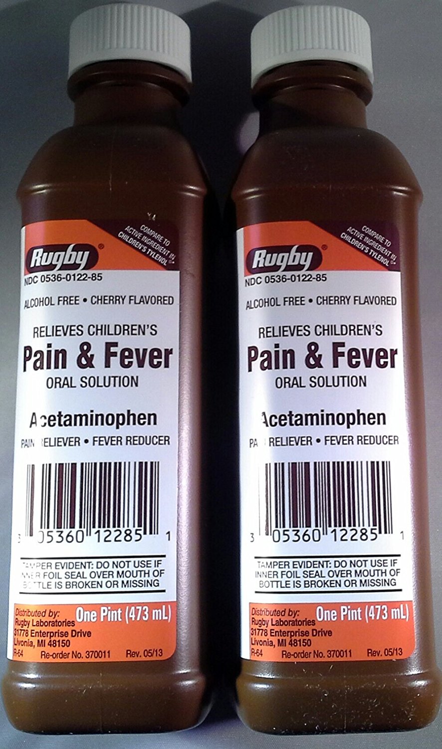 Rugby Children's Pain and Fever Relief Acetaminophen Nonaspirin 160mg