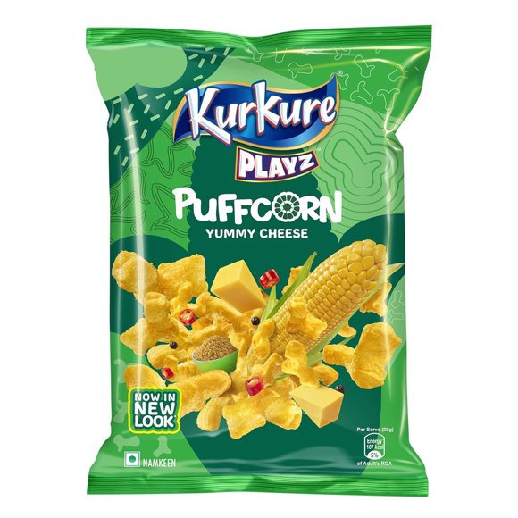 Kurkure - Puffcorn - Fromage Savoureux Sac de 55 g Lot de 3