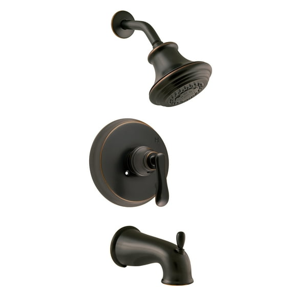 Design House 525774 Madison Traditional Bath and Shower Trim with 3-Function Shower Head, Single-Handle Faucet, Escutcheon and Valve for Bathroom, Oil Rubbed Bronze