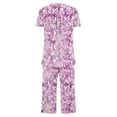 thumbnail image 6 of Wensltd Women Print Two Piece Sleepwear Set Short Sleeve Comfy Capri Pants with Side Pockets for All Season, 6 of 6