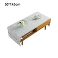 thumbnail image 2 of Cotton Linen Tablecloth Rectangular TV Cabinet Coffee Desktop Fringe Waterproof Table Cloth for Dining Hall Garden 50*145cm Gray, 2 of 9