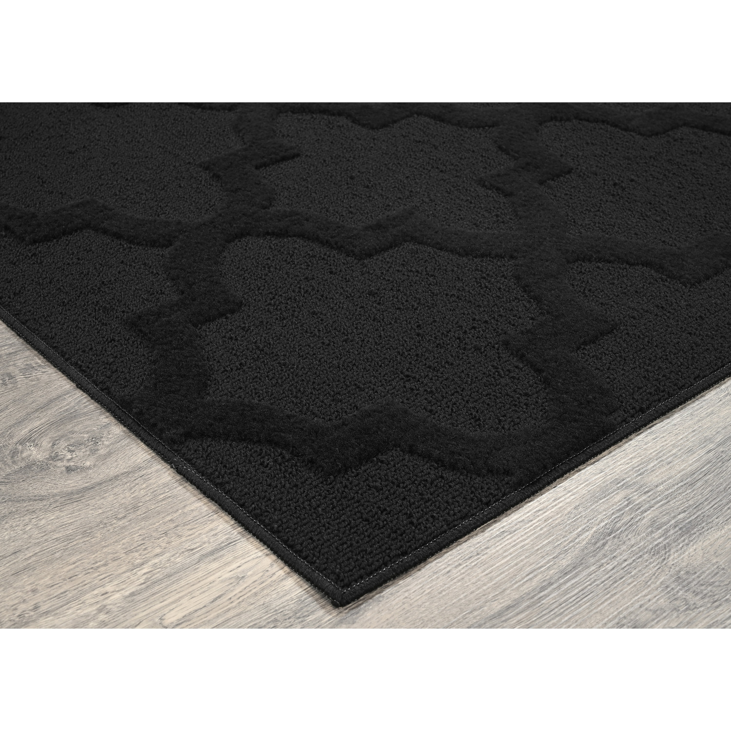 Garland Rug Quatro Polypropylene Black Indoor Area Rug, 7'6" x 9'6"