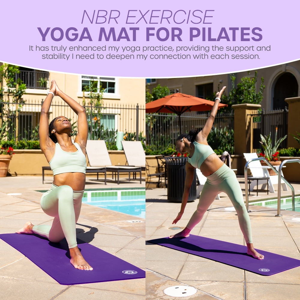 Yoga Mat 10 mm Thickness with Carry Strap | Lightweight and Non slip Yoga Mat