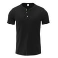 thumbnail image 5 of Men's Henley Shirt Slim Fit Quick Dry Fitness T-Shirt Short Sleeve Lightweight Casual T-Shirt Basic, 5 of 6