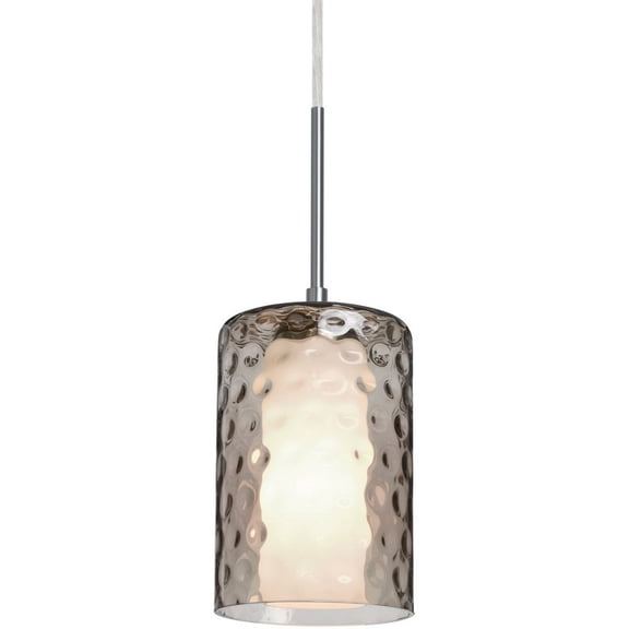 Besa Lighting - Esa - 1 Light Cord Pendant-Satin Nickel Finish-Smoke Glass