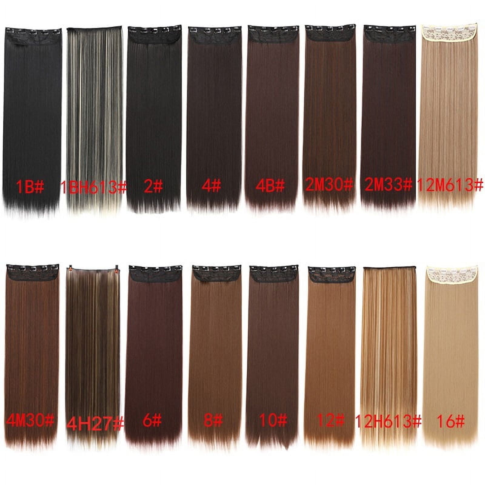 Synthetic 5-Clip One Piece Invisible Hair Extensions Long Straight 24Inch Heat Resistant Hairpiece for Women