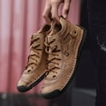 thumbnail image 3 of Botas cortas de punta alta hechas a mano para hombre, botas para exteriores con forro polar, talla grande para hombre, 3 of 6