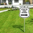 thumbnail image 5 of Please use Other Entrance Right Arrow (2 Pack) 12 inch X 12 inch Shield Shaped Commercial Grade Plastic Signs with Aluminum Mounting Stakes Weather Resistant Made in the USA, 5 of 8