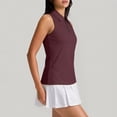thumbnail image 5 of Hearthz Women's Sleeveless Golf Polo Shirts Quarter Zip Collared Womens T Shirts Quick Dry Workout Tennis Polo Shirt for Women, 5 of 8