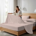 thumbnail image 4 of Color Sense 100% Cotton Percale Single Flat Bedsheet Cool & Crisp King Blush, 4 of 14
