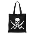 thumbnail image 1 of JSDART Sac Fourre-Tout en Toile Drapeau Pirate Roger Jolly Dessin Animé Croix Os Danger Sac à Provisions Réutilisable Épaule, 1 of 1