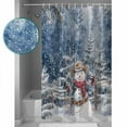 thumbnail image 3 of Extra Long Shower Curtain 72x84 Inch, Christmas Snowman Shower Curtain Waterproof Bathroom Decor Western Snowflake Xmas Tree Fabric Bath Curtain Set Accessories with Hooks, 3 of 6