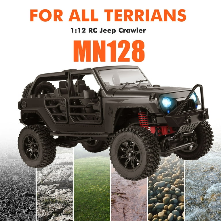 ARRIS MN128 1/12 RC Car 4WD Crawler, Remote Control, LED Lights