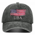 thumbnail image 4 of HuangHuanChen Baseball Cap for Women Men Washed American Flag Retro Adjustable Sun Hats Fashion Trucker Cap Unisex VisorGreen, 4 of 5